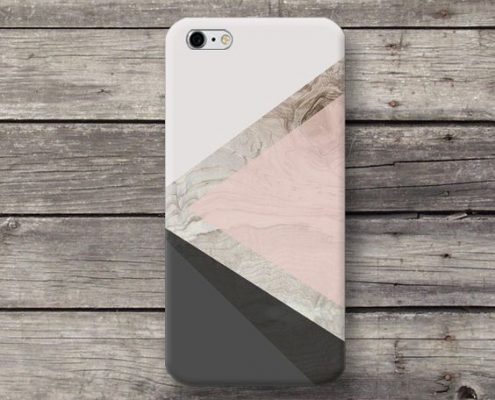 Coque iPhone effet bois et graphique