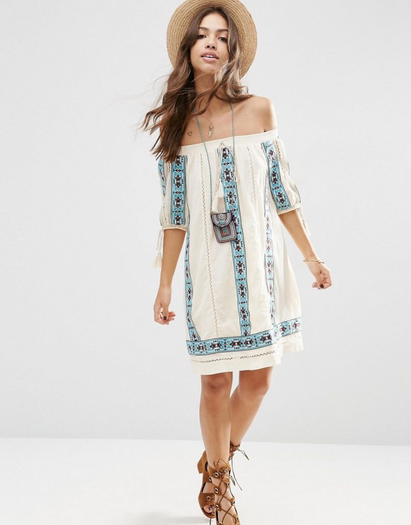 robe bohème épaule dégagée asos