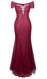 robe longue sensuelle bordeaux