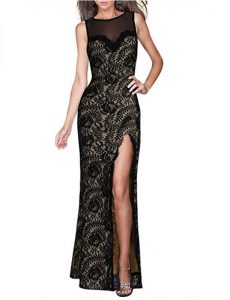 robe sensuelle fendue noire